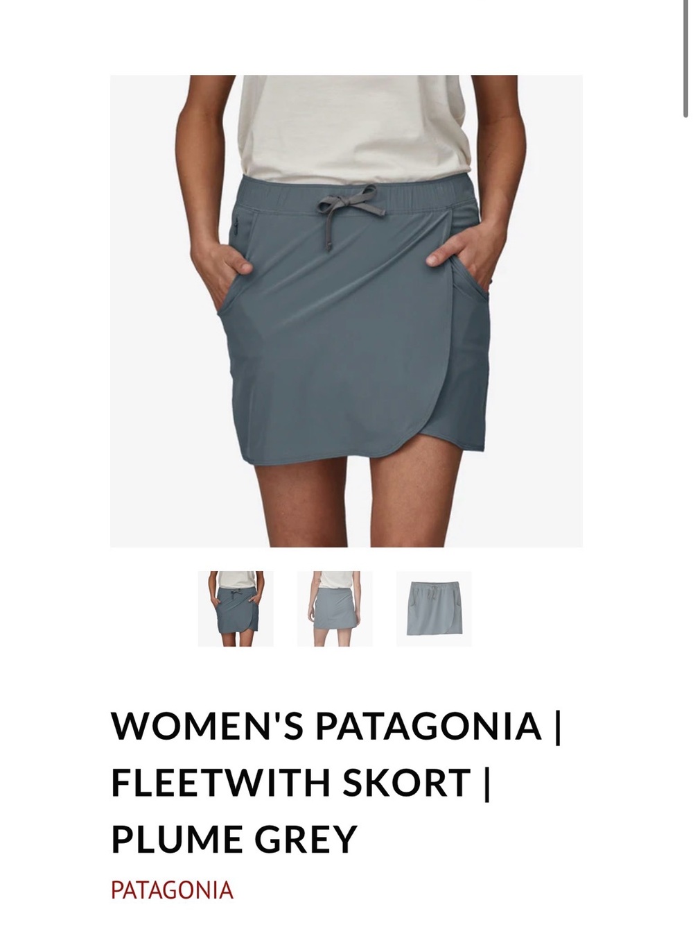 Patagonia Fleetwith Skort in Plum Grey